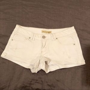 White jean shorts